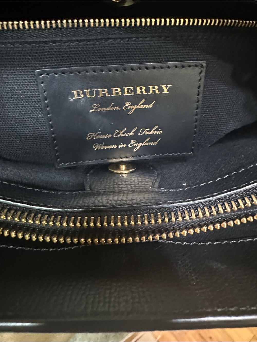 Burberry Black Leather Satchel with Gold Hardware - Picture 9 of 16